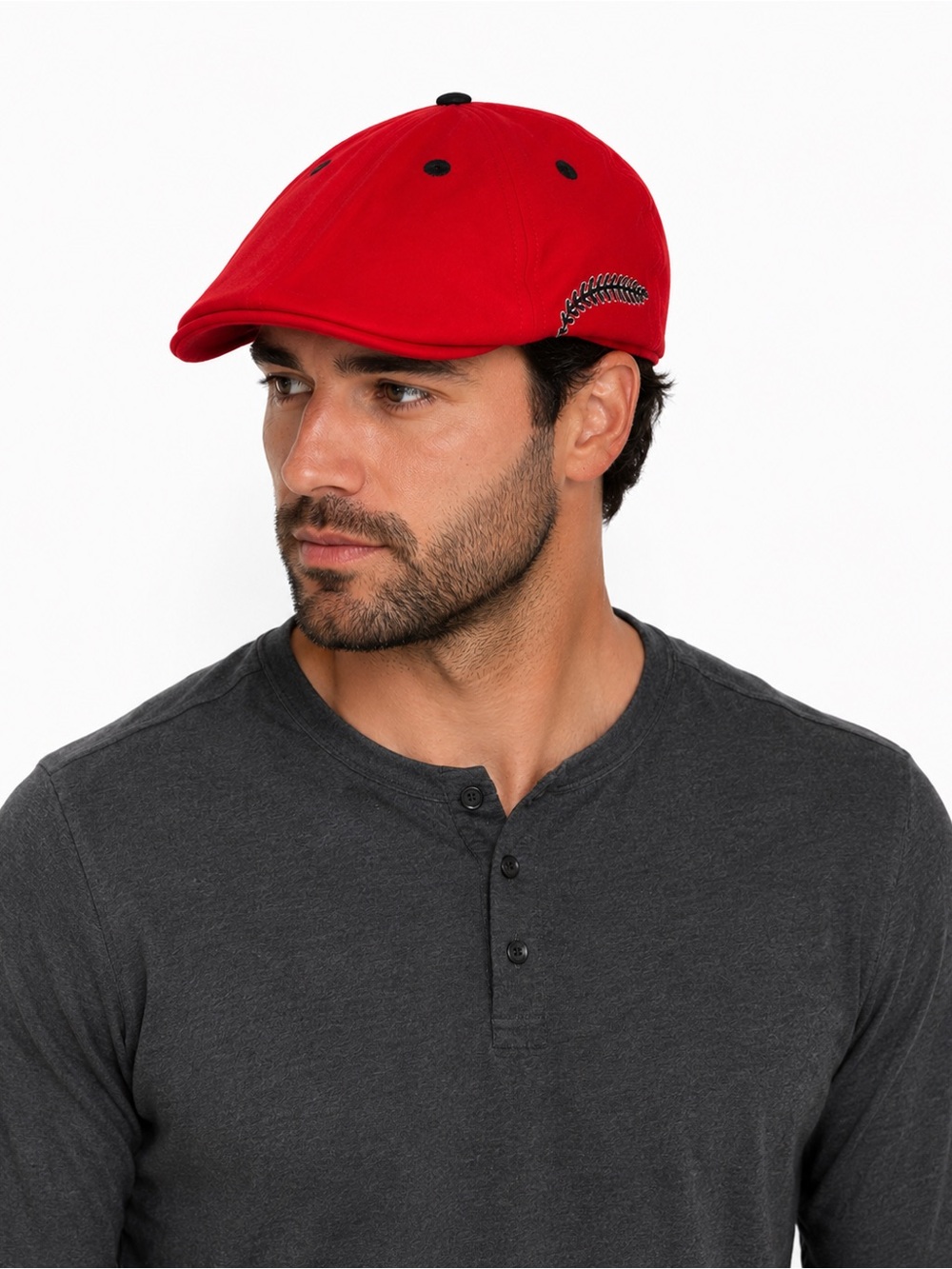 Boston Scally Co Red Black Cap Hat Size Small Plaid Detail
